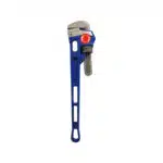 T11556 | Securadeal Blue Adjustable Wrench with a Locking Red Knob Used for Gripping Pipes and Fittings on Plumbing Jobs