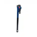 T11558 | Securadeal Blue Adjustable Pipe Wrench with a Long Black Handle on a White Background