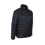 s-zoom 1 | Securadeal Black Quilted Puffer Jacket with a Full length Zipper and Stand up Collar Horizontal Baffles and Side Pockets