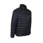 s-zoom 1 | Securadeal Black Quilted Puffer Jacket with a Full length Zipper and Stand up Collar Horizontal Baffles and Side Pockets
