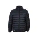 s-zoom | Securadeal Black Quilted Puffer Jacket with Front Zipper and Stand up Collar Jcb Logo on the Left Chest
