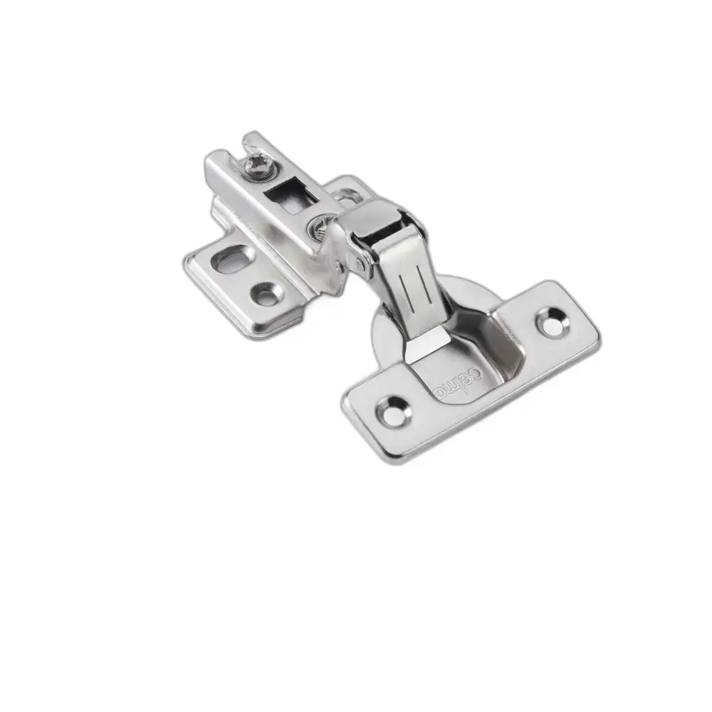 RWGRF-CHI-1 — front | Securadeal Concealed Chrome Cabinet Hinge with Mounting Plates and a Cup for Mounting a Door Edge