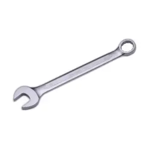 Silver combination wrench, 20 mm size, open-end and ring jaws, angled on white background with brand imprint.