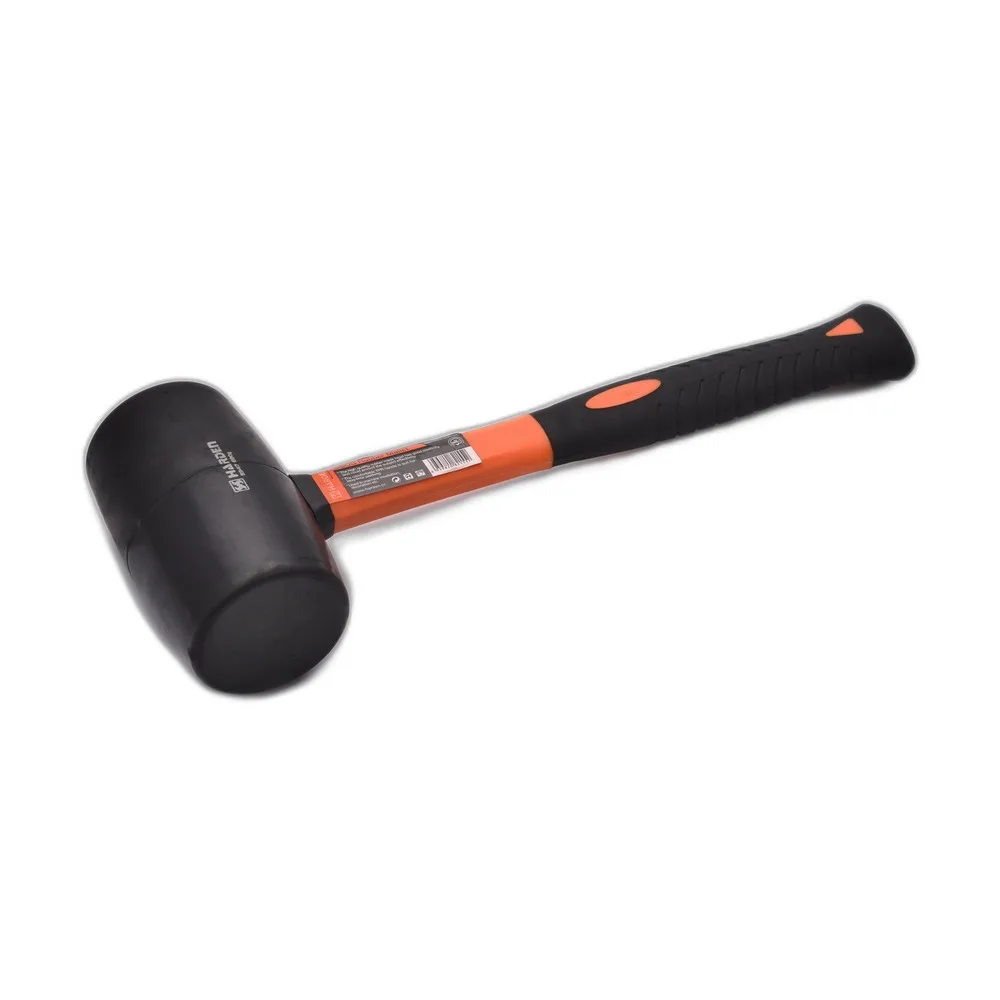 RWG590417 — front | Securadeal Rubber Mallet with a Black Head and Orangeblack Grip Handle Used to Tap Surfaces Without Damage