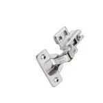 RWGRF-CHI-1 — vertical | Securadeal Concealed Chrome Cabinet Hinge with Mounting Plates in an Open Position furniture Hardware