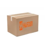 Brand | Securadeal Brown Cardboard Shipping Box Sealed with White Tape Displaying an Orange Harden Logo on Its Side