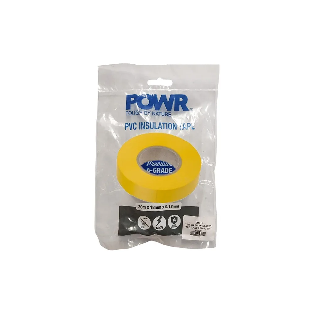 Powr Pvc Flame Retardant Insulation Tape 20m × 18mm   Premium Electrical  Lighting from Powr