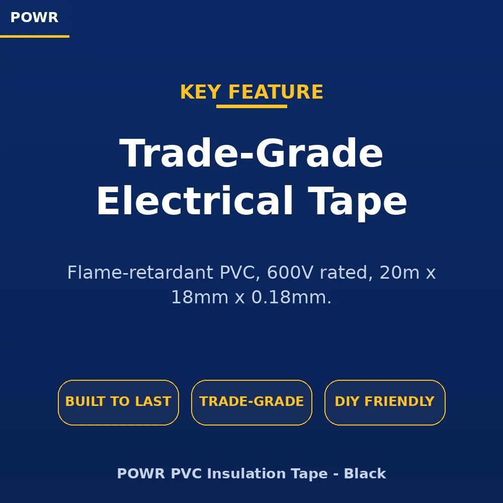 Powr Pvc Flame Retardant Insulation Tape 20m × 18mm   Premium Electrical  Lighting from Powr