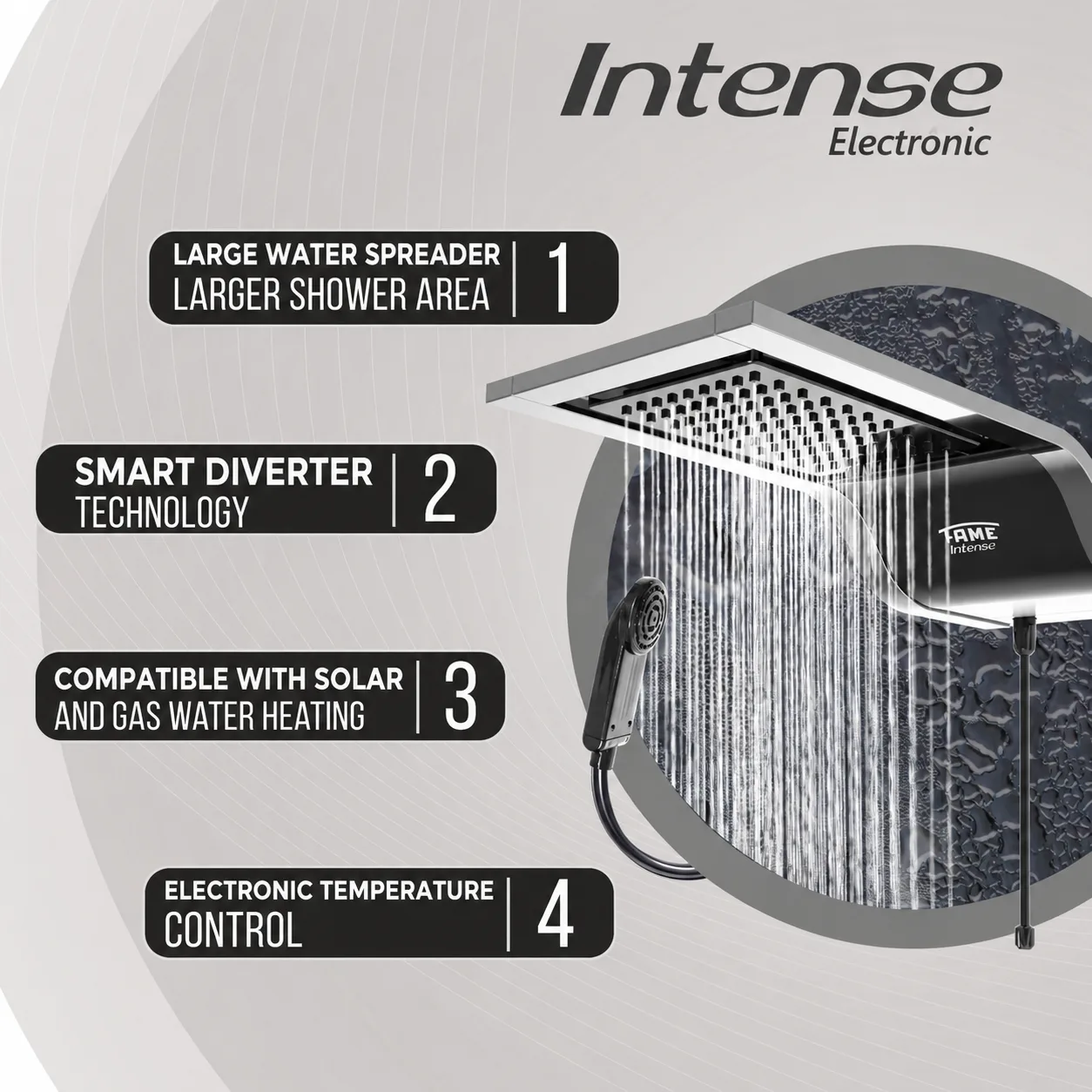 FAME Intence Electronic Shower - Premium Home & Appliances from Fame