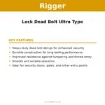 RIGGER Lock Dead Bolt Ultra Type – key features | Securadeal Rigger Lock Dead Bolt Ultra Type Key Features