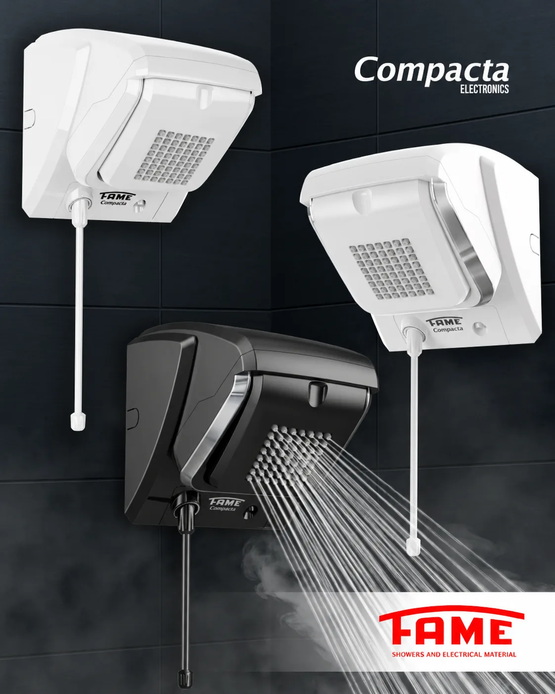 Fame Compacta Electronic Shower   Premium Squeegees from Securadeal