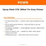 Powr Spray Paint STD 300ml Tin Grey Primer – key features | Securadeal Powr Spray Paint Std 300ml Tin Grey Primer Key Features