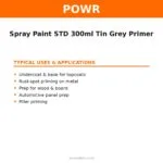 Powr Spray Paint STD 300ml Tin Grey Primer – typical uses | Securadeal Powr Spray Paint Std 300ml Tin Grey Primer Typical Uses