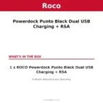 Roco Powerdock Punto Black Dual Usb Charging + Rsa  Whats in the Box