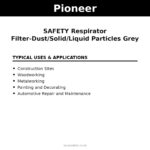 PIONEER SAFETY Respirator Filter-Dust/Solid/Liquid Particles Grey A1P2 (2PK) – typical uses | Securadeal Pioneer Safety Respirator Filter dustsolidliquid Particles Grey A1p2 2pk Typical Uses