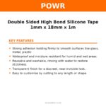 POWR Double Sided High Bond Silicone Tape 1mm x 18mm x 1m – key features | Securadeal Powr Double Sided High Bond Silicone Tape 1mm X 18mm X 1m Key Features