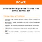 POWR Double Sided High Bond Silicone Tape 1mm x 18mm x 1m – typical uses | Securadeal Powr Double Sided High Bond Silicone Tape 1mm X 18mm X 1m Typical Uses