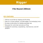 RIGGER File Round 200mm – key features | Securadeal Rigger File Round 200mm Key Features