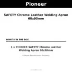 PIONEER SAFETY Chrome Leather Welding Apron 60x90mm – what's in the box | Securadeal Pioneer Safety Chrome Leather Welding Apron 60x90mm Whats in the Box