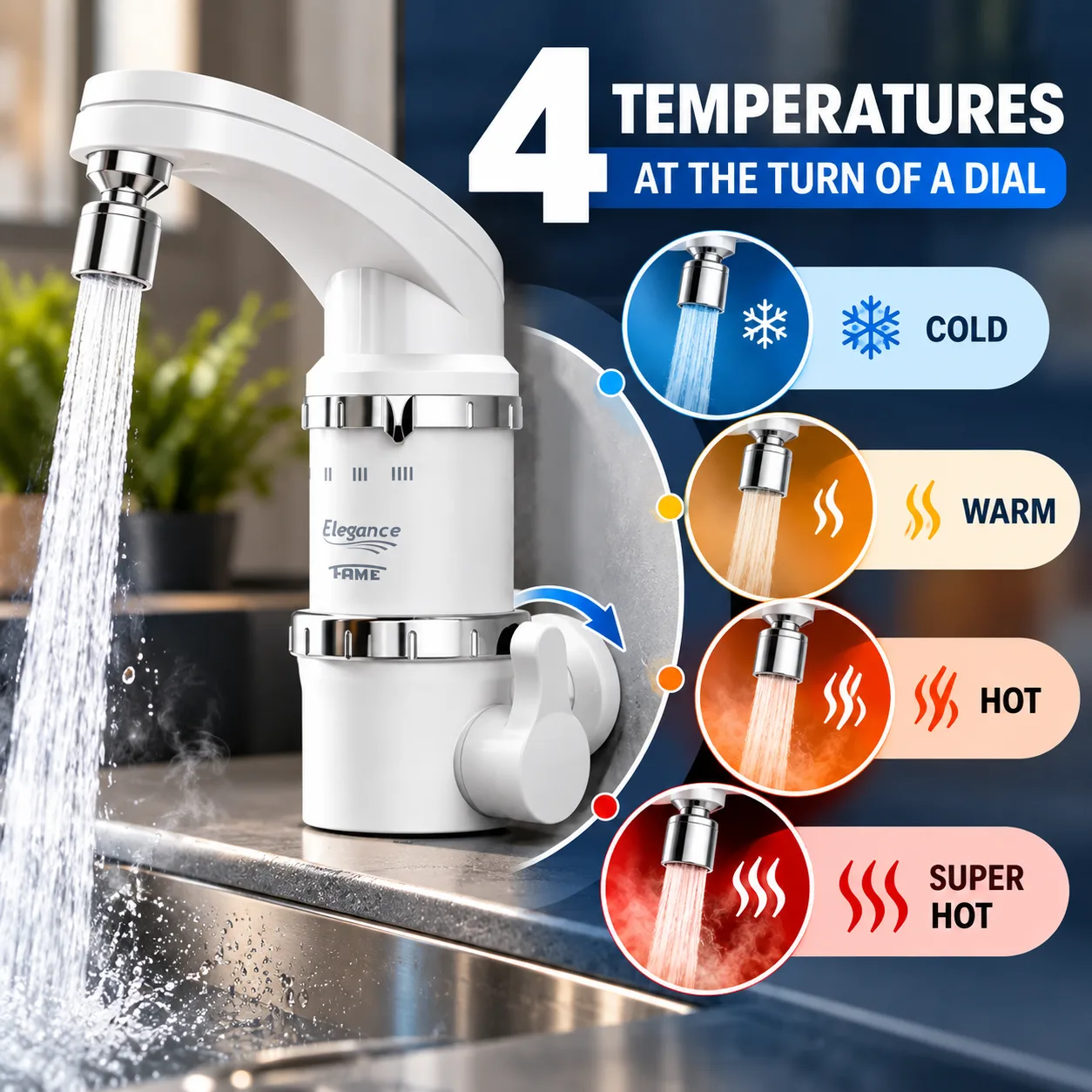 4 temperatures at the turn of a dial!