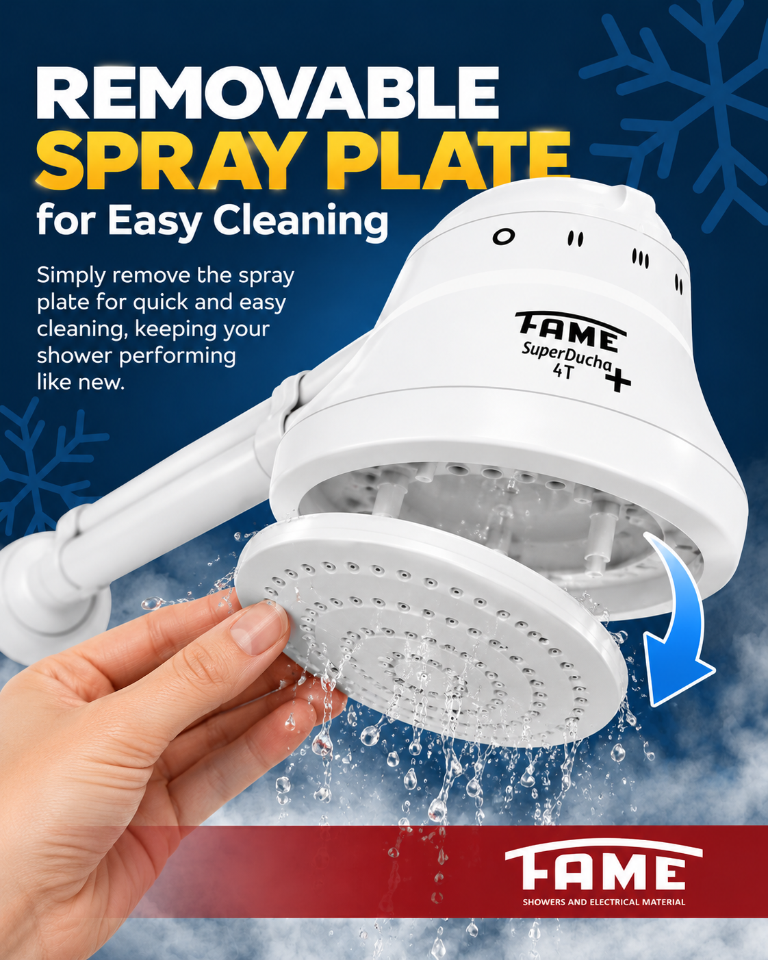Removable Spray Plate for Easy Cleaning