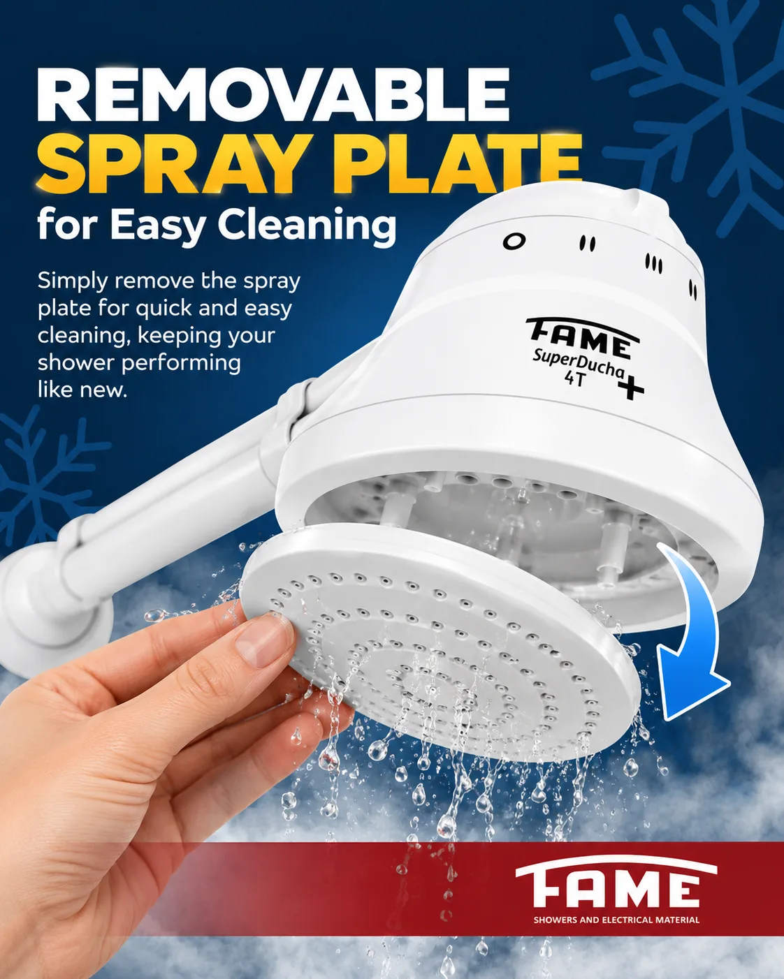 Removable Spray Plate for Easy Cleaning