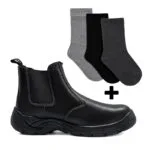 VP0017 | Securadeal Value Pack Contractors Chelsea Black + 3pairs Socks Premium Safety Ppe Workwear from Dot