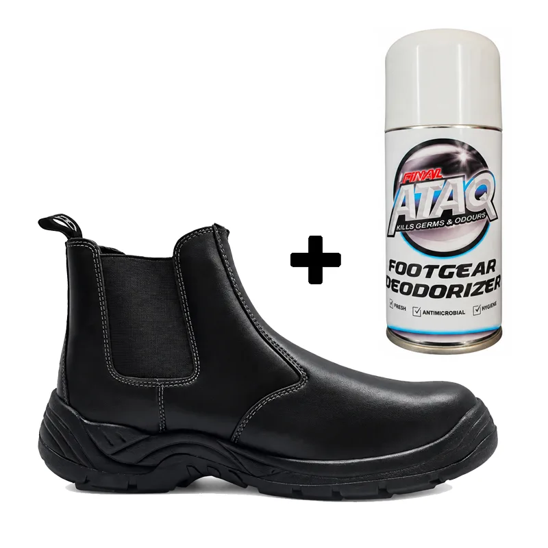 Value Pack Contractors Chelsea Blk + Shoe Sanitizer   Premium Safety Ppe  Workwear from Dot